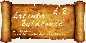 Latinka Bulatović vizit kartica
